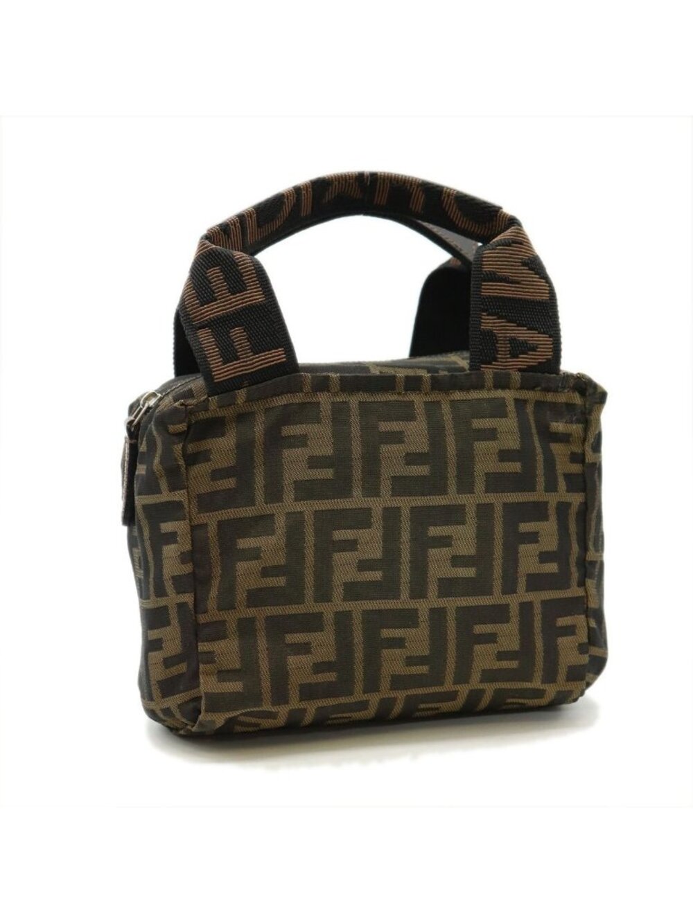 Fendi Zucca Handbag Pouch Inventory Nylon Khaki